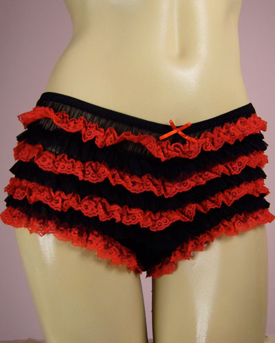 Red & Black Lace Panties
