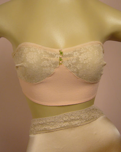 Vintage Peach Bandeau Bra