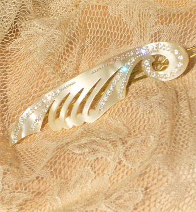 Diamante Mother Of Pearl Hair Barrette-VH-4