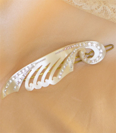 Diamante Mother Of Pearl Hair Barrette-VH-4