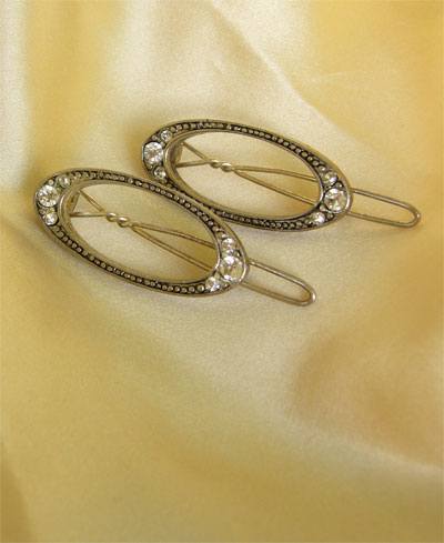 1920's Diamante Hair Slides~VH-5