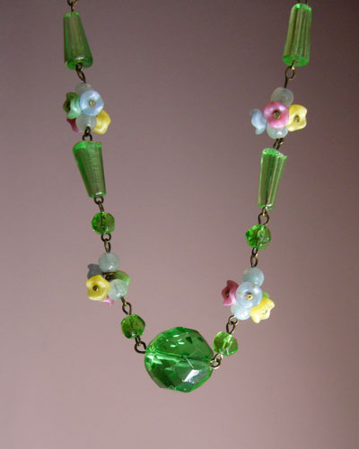 Art Deco Glass Beaded Necklace