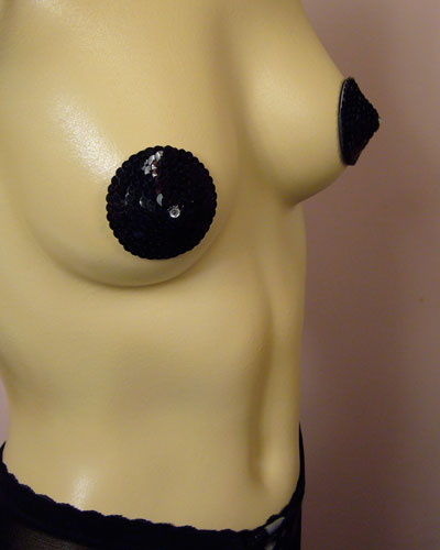 Black Sequin Crystal Tip Pasties