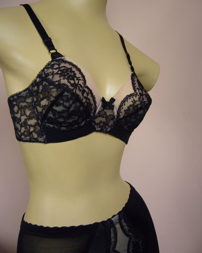 Vintage 1950's Bra Pink and black