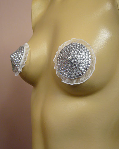 White Crystal Frill Pasties